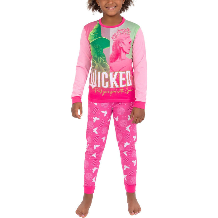 Long Sleeve Graphic Pajama Set With Top And Printed Leggings