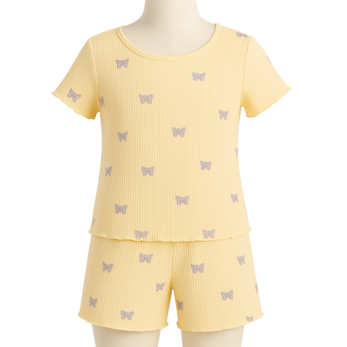 Colorful Art Print Pajama Set Of Top And Shorts