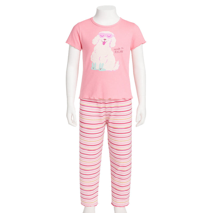 Two Piece Soft Jersey Printed Pajama Set With Stretchable Fabric