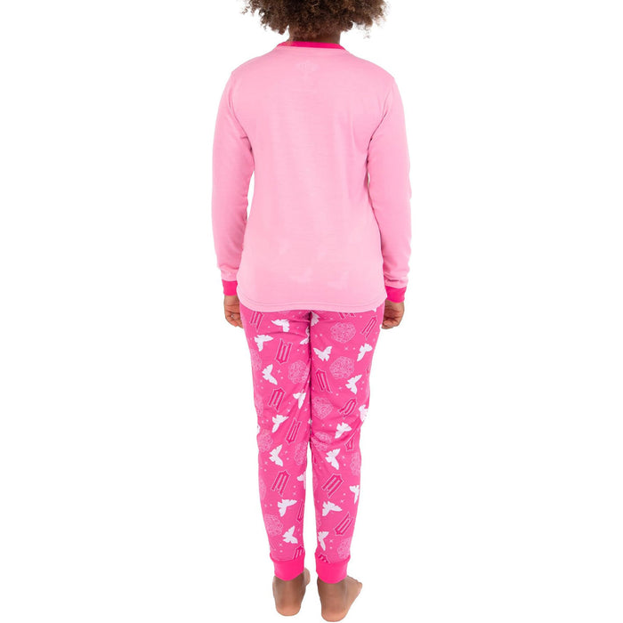 Long Sleeve Graphic Pajama Set With Top And Printed Leggings