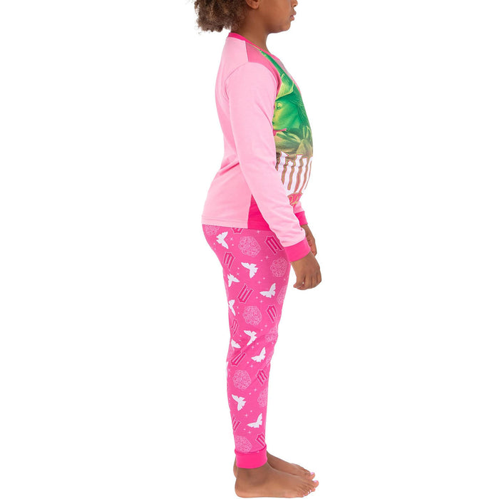 Long Sleeve Graphic Pajama Set With Top And Printed Leggings