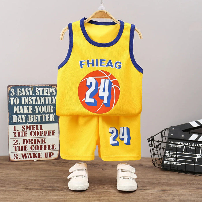 Basketball Sleeveless T Shirts And Shorts Set