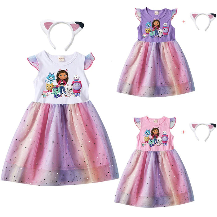 Starry Playtime Dress With Matching Headband