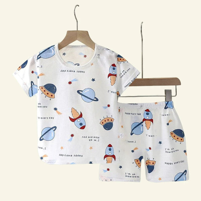 Cartoon Short Sleeve Pajamas Set