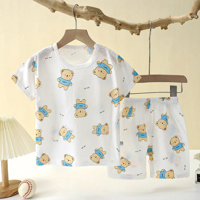 Cartoon Short Sleeve Pajamas Set