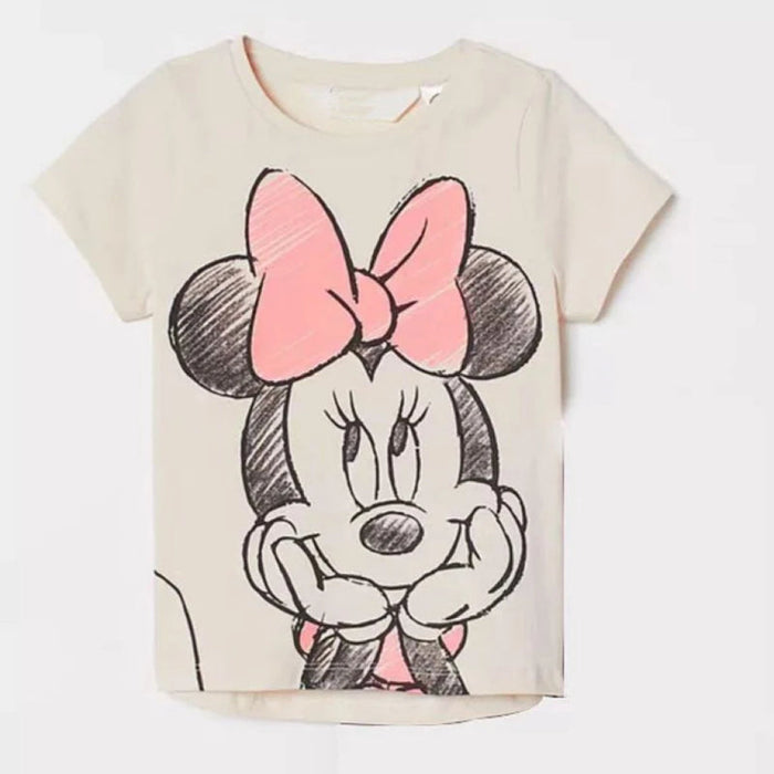 Mickey Minnie Casual Short Sleeve Printed T shirt