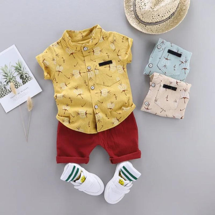 Charming Seaside Inspired Shirt And Shorts Set