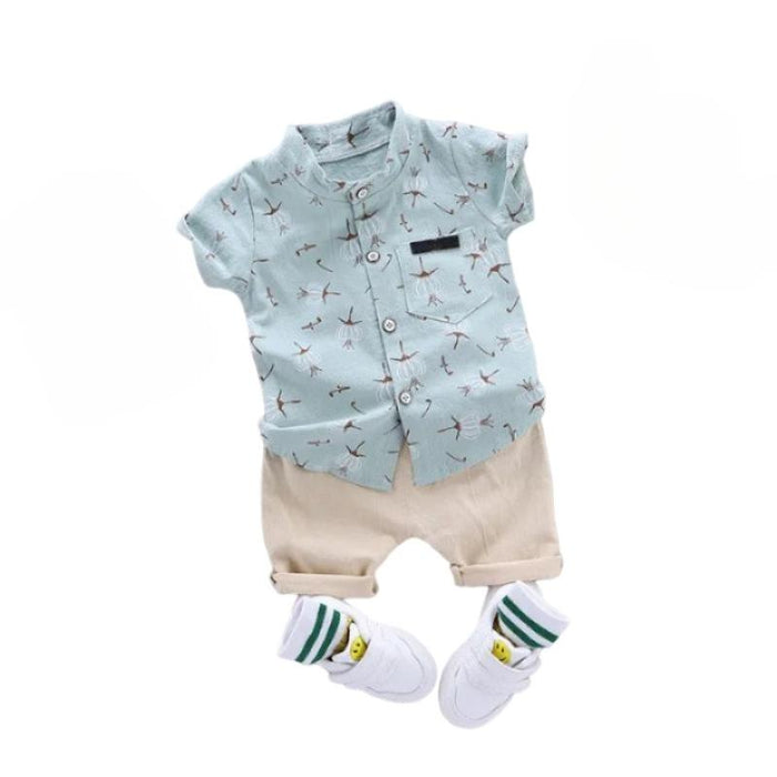 Charming Seaside Inspired Shirt And Shorts Set