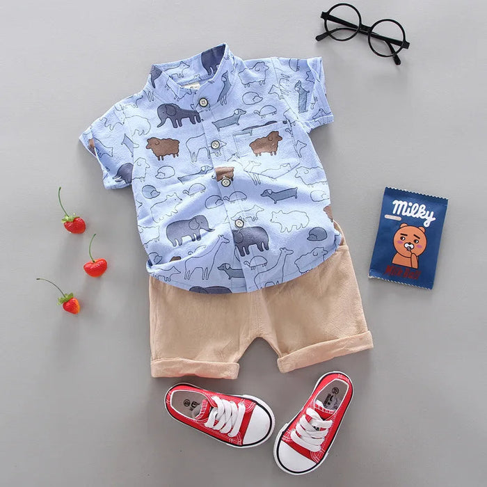 Animals Printed Shirt And Shorts