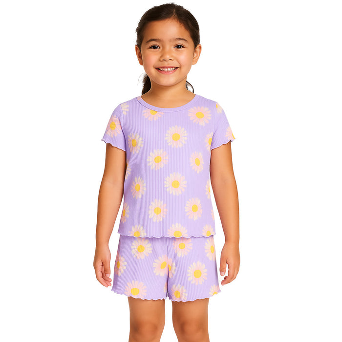 Colorful Art Print Pajama Set Of Top And Shorts