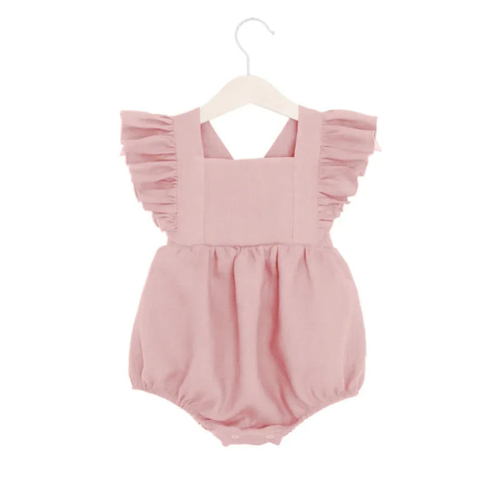 Sleeveless Strap Ruffles Romper