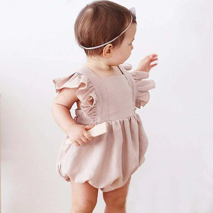 Sleeveless Strap Ruffles Romper