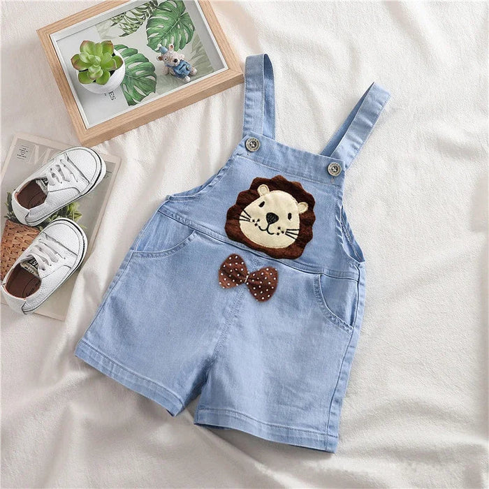 Summer Denim Bear Overalls For Toddlers