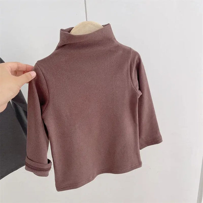 Turtleneck Solid Long Sleeve T Shirts