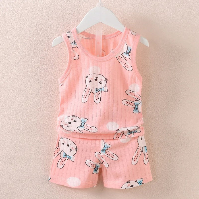 Visual Print Tank Top And Shorts Set