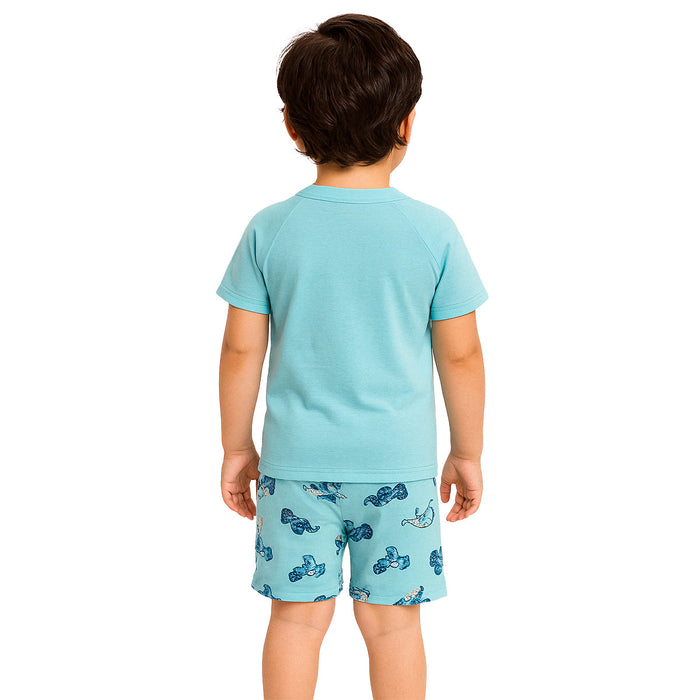 2 Piece Short Sleeve And Lightweight Graphic Tee And Shorts Set