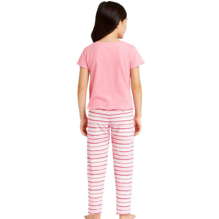 Two Piece Soft Jersey Printed Pajama Set With Stretchable Fabric
