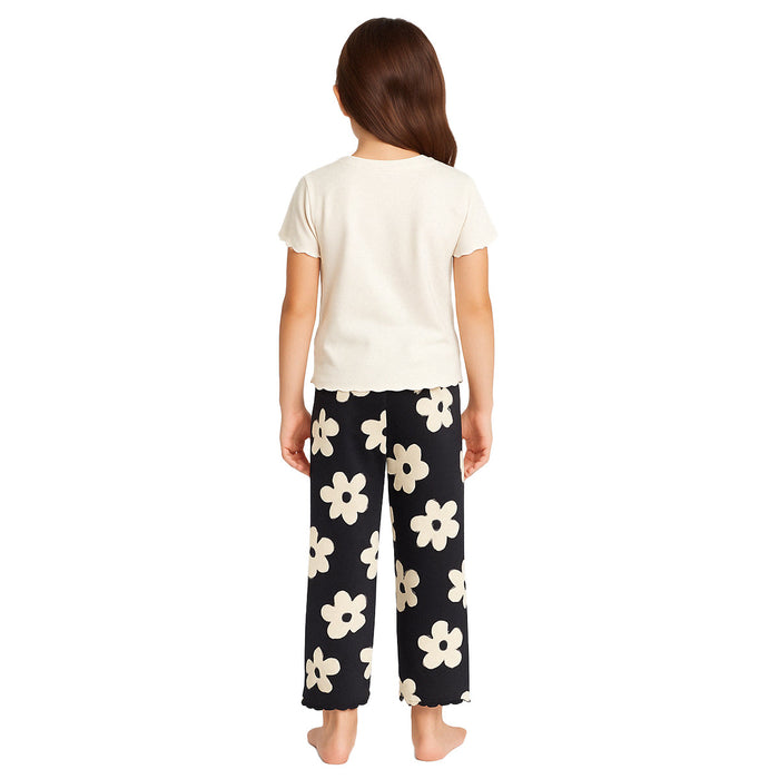 Two Piece Soft Jersey Printed Pajama Set With Stretchable Fabric