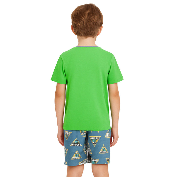 2 Piece Graphic Print Pajama Set Tee And Shorts For Warm Nights