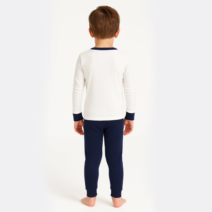 4 Piece Kids Pajama Set With Stripes And Dinosaur Prints