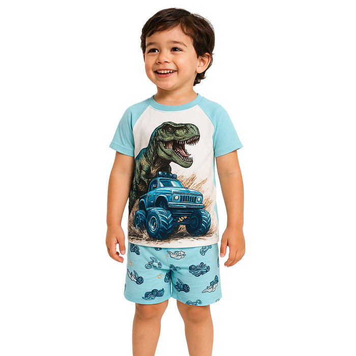 2 Piece Short Sleeve And Lightweight Graphic Tee And Shorts Set