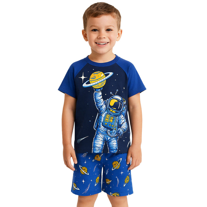 2 Piece Short Sleeve And Lightweight Graphic Tee And Shorts Set