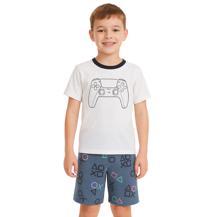 2 Piece Graphic Print Pajama Set Tee And Shorts For Warm Nights