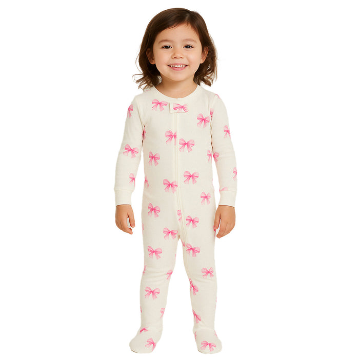 Bunny And Floral Snug Fit Pajama Set For Lounging