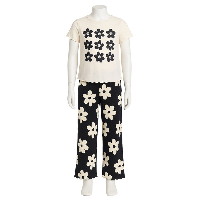 Two Piece Soft Jersey Printed Pajama Set With Stretchable Fabric