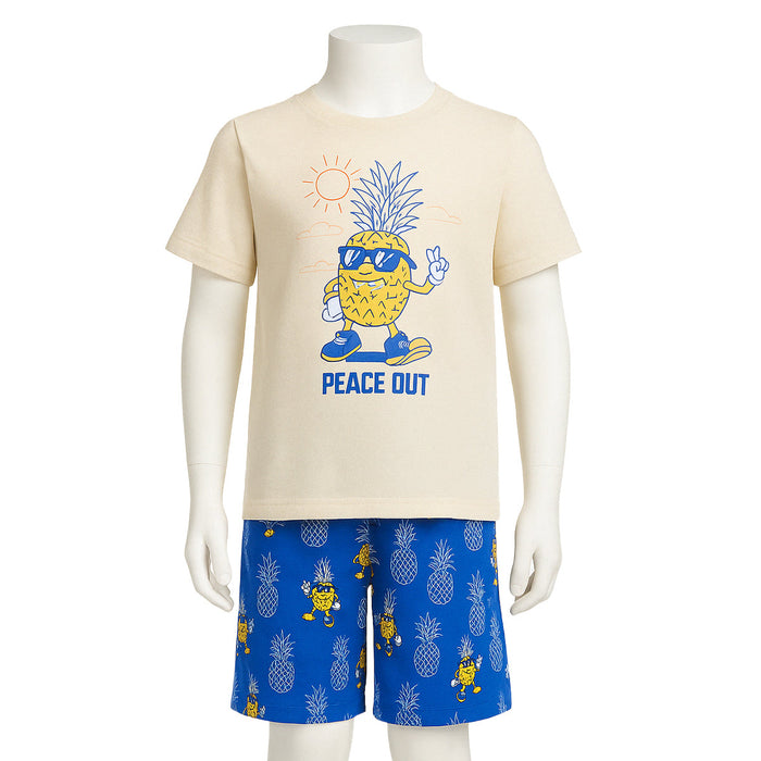 2 Piece Short Sleeve And Lightweight Graphic Tee And Shorts Set
