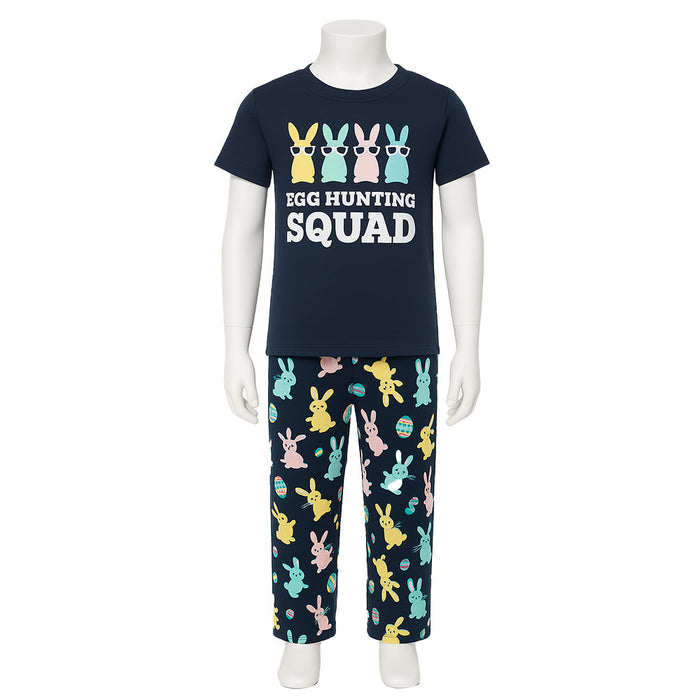 Egg Hunting Graphic Pajama Set With Snug Fit