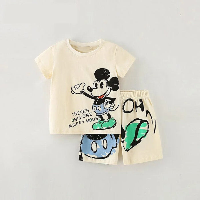 Classic Cartoon Tee And Shorts Set